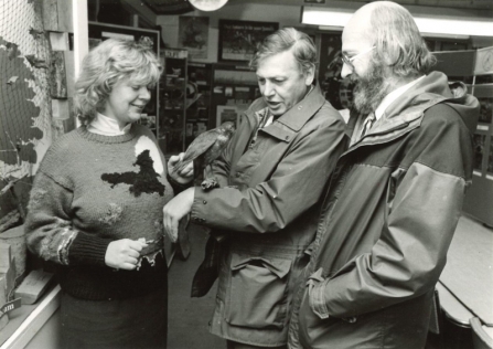 David Attenborough at Nower Wood in 1985