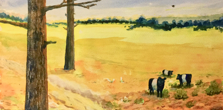 Painting of Surrey heathland in Summer