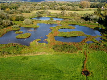 Aerial view of Unstead lagoons