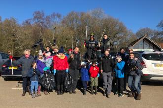 Litter pick at Newlands Corner