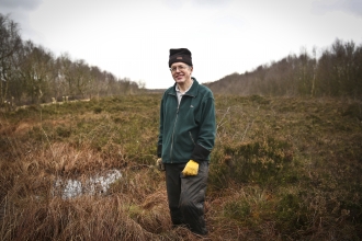 Philip stands in a bog
