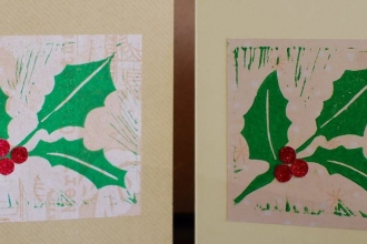 lino printing-christmas