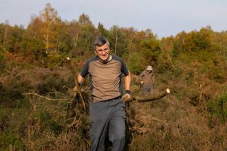 Volunteers clearing scrub