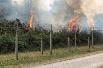 Wildfire on Pirbright Ranges