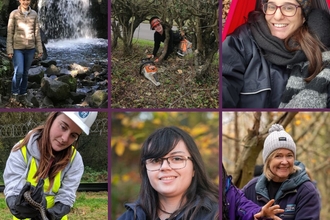 A series of six images of women who work at Surrey Wildlife Trust