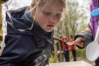 Child exploring nature
