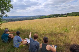 Work experience students Surveying butterflies