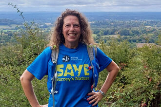 Catherine Roberts on the walking route