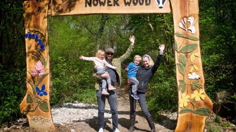 Happy family at Nower Wood