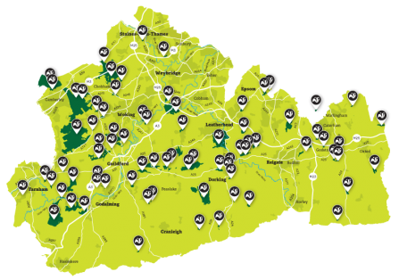 Surrey Wildlife Trust reserve map