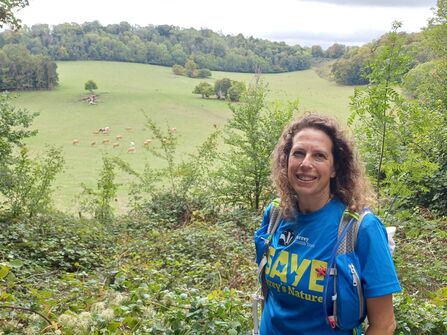 Catherine on a training walk