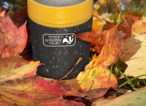 Surrey Wildlife Trust branded coffee cup