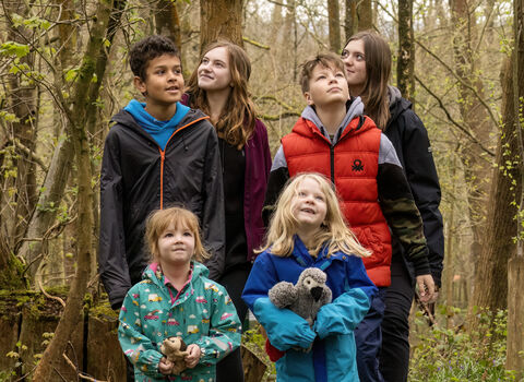 A school group at Nower Wood