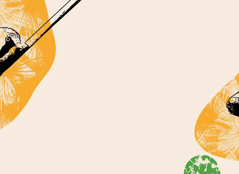 An illustration of a finch and a Badger promoting 30 Days Wild