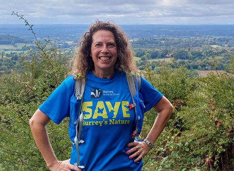 Catherine Roberts on the walking route